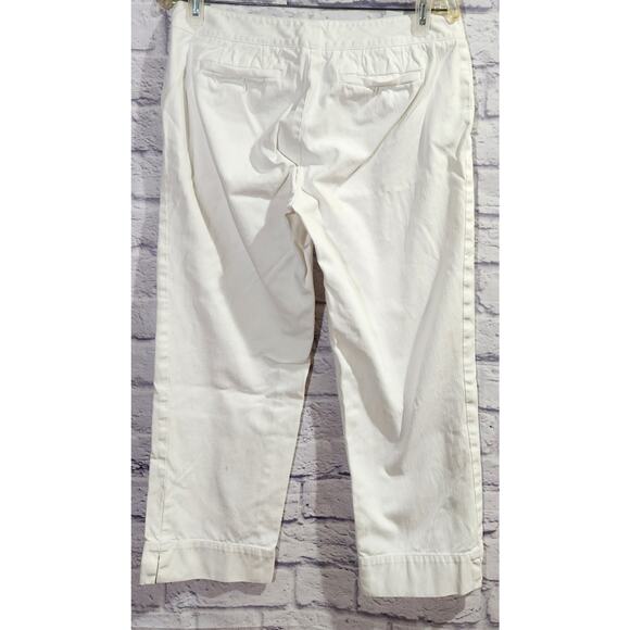 CAbi White Flat Front Ankle Length Jeans 8 Lightweight Soft Pockets Stretch - Picture 3 of 7